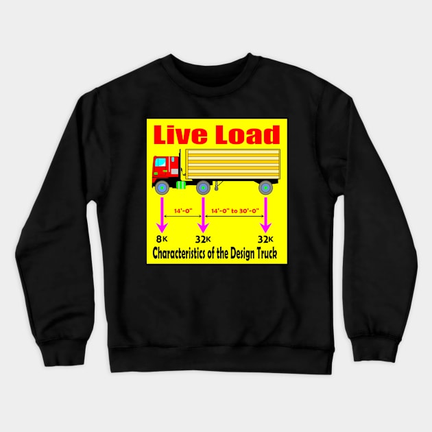 Live Load Truck for Bridge Engineers Crewneck Sweatshirt by tallbridgeguy